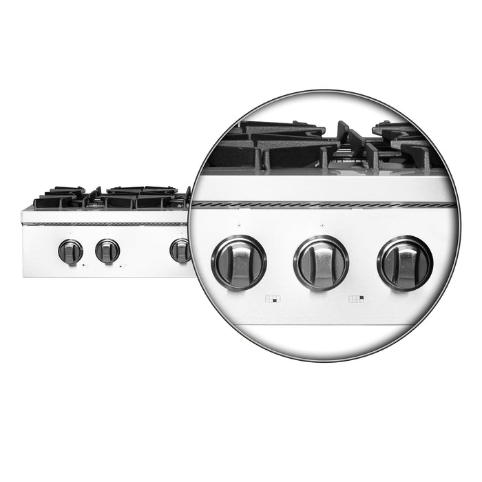 Forno Lseo 48-Inch Gas Range top, 8 Burners, Griddle in Stainless Steel FCTGS5737-48