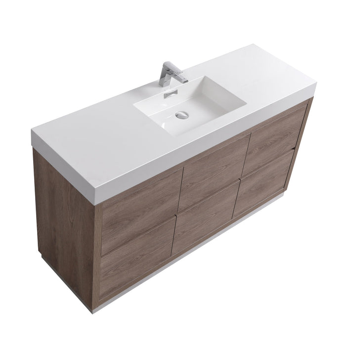 KubeBath Bliss 60" Free Standing Modern Bathroom Vanity