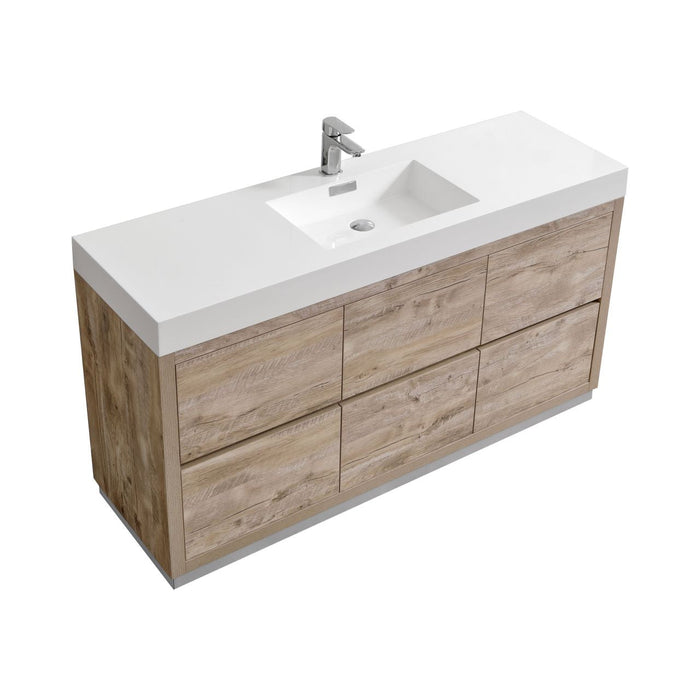 KubeBath Bliss 60" Free Standing Modern Bathroom Vanity