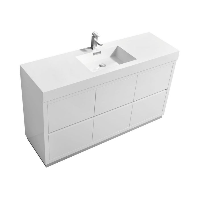 KubeBath Bliss 60" Free Standing Modern Bathroom Vanity