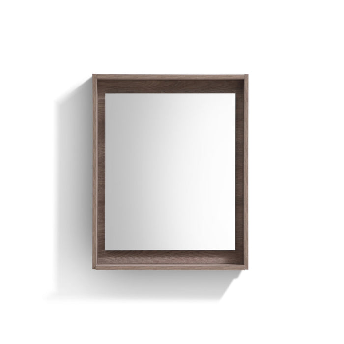 KubeBath Kube Butternut Finish Framed Mirror With Shelve