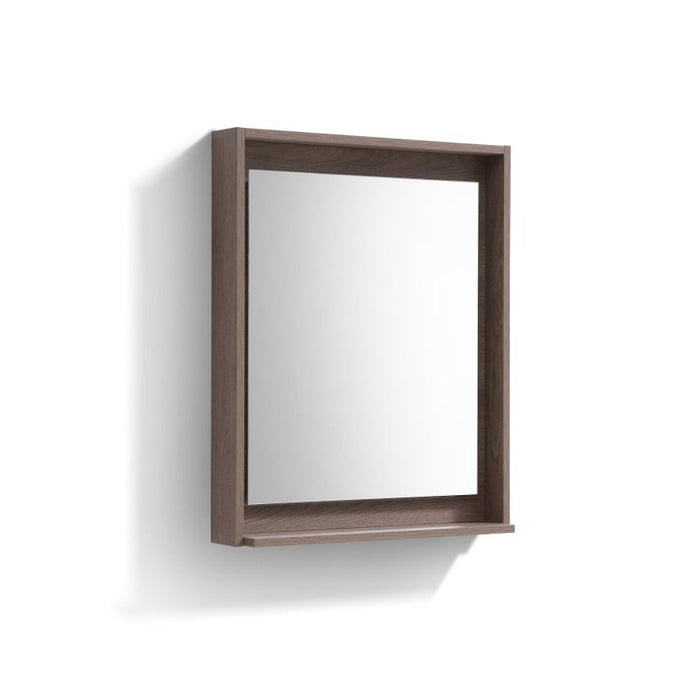 KubeBath Kube Butternut Finish Framed Mirror With Shelve