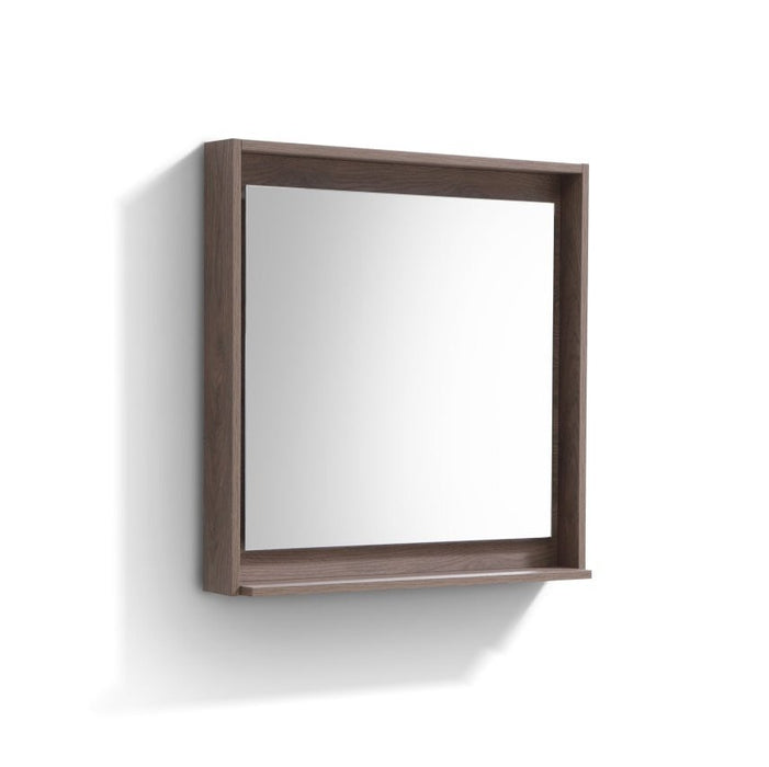 KubeBath Kube Butternut Finish Framed Mirror With Shelve