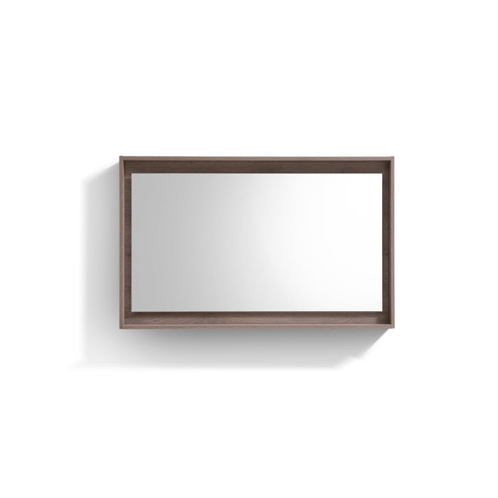 KubeBath Kube 48" Butternut Framed Mirror With Shelve