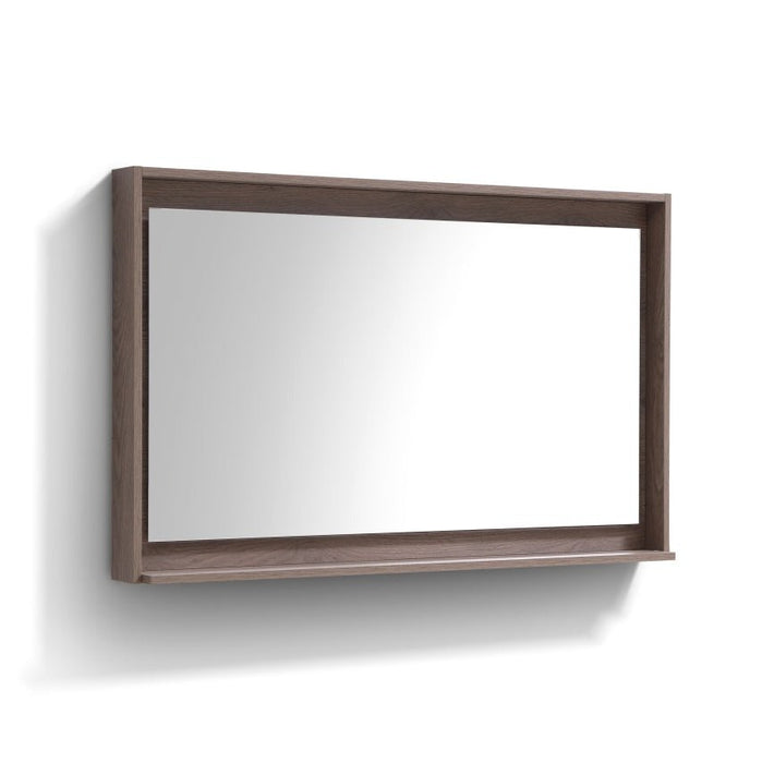 KubeBath Kube 48" Butternut Framed Mirror With Shelve