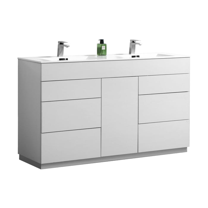 KubeBath Milano 60" Double Sink Modern Bathroom Vanity