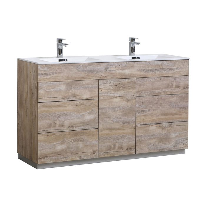 KubeBath Milano 60" Double Sink Modern Bathroom Vanity