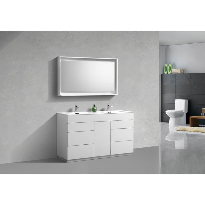 KubeBath Milano 60" Double Sink Modern Bathroom Vanity