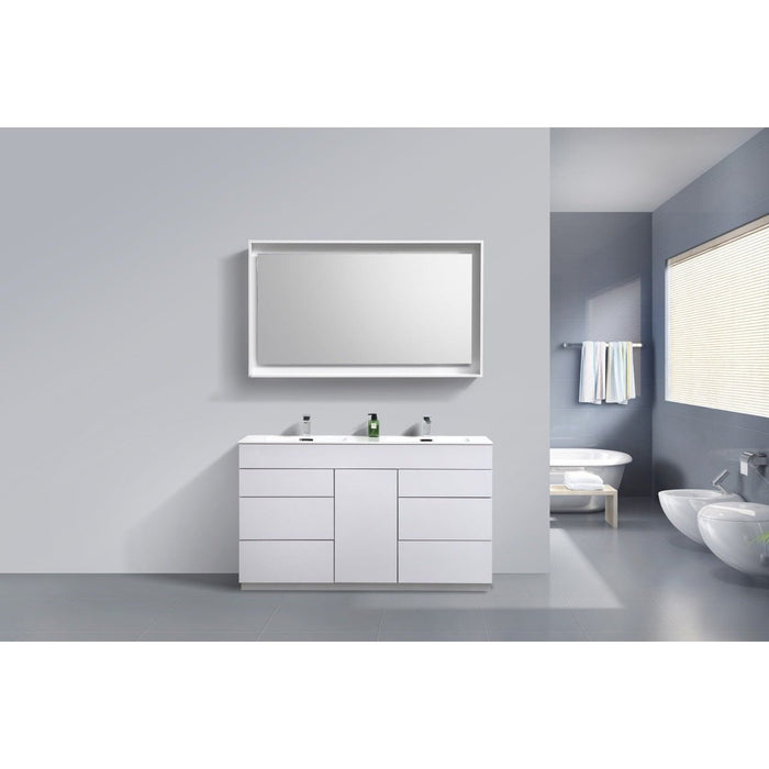 KubeBath Milano 60" Double Sink Modern Bathroom Vanity