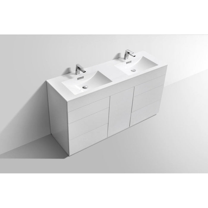 KubeBath Milano 60" Double Sink Modern Bathroom Vanity