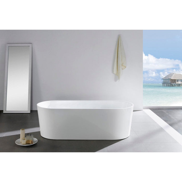 KubeBath Kube Ovale 67" White Free Standing Bathtub