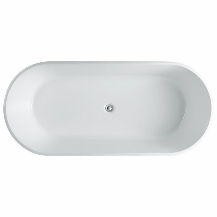 KubeBath Kube Ovale 67" White Free Standing Bathtub