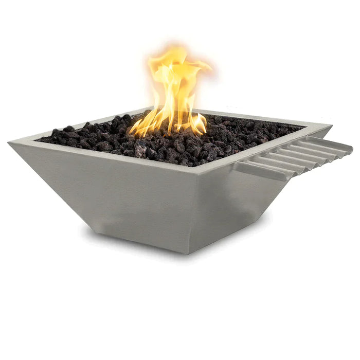 The Outdoor Plus 30" Maya Powder Coated Fire & Water Bowl Wave Scupper | Match Lit with Flame Sense