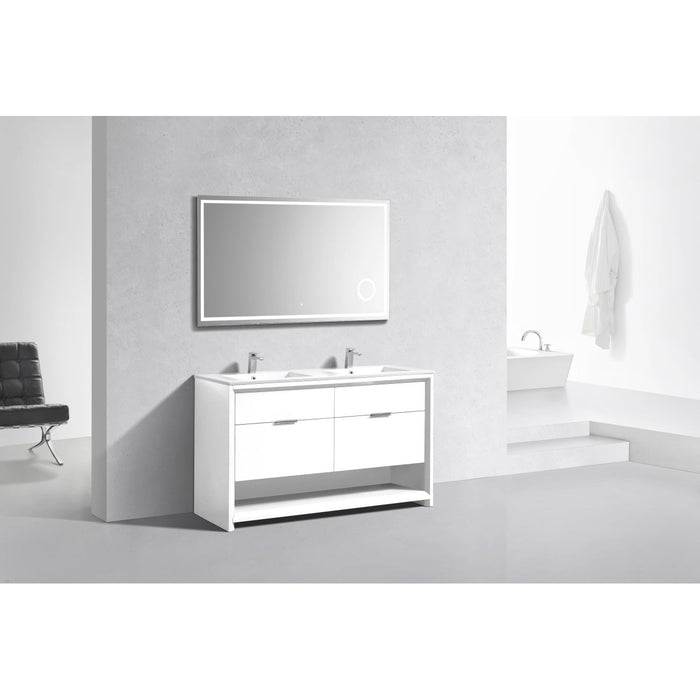 KubeBath Nudo 60" Double Sink Modern Bathroom Vanity