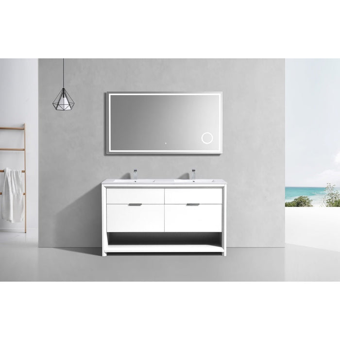 KubeBath Nudo 60" Double Sink Modern Bathroom Vanity