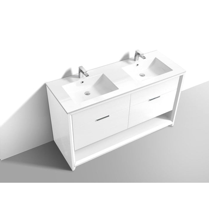 KubeBath Nudo 60" Double Sink Modern Bathroom Vanity