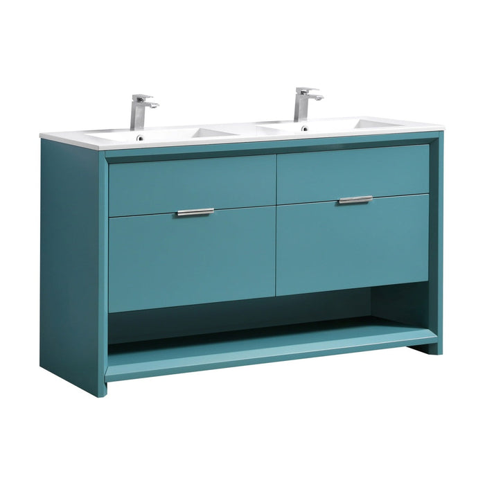 KubeBath Nudo 60" Double Sink Modern Bathroom Vanity