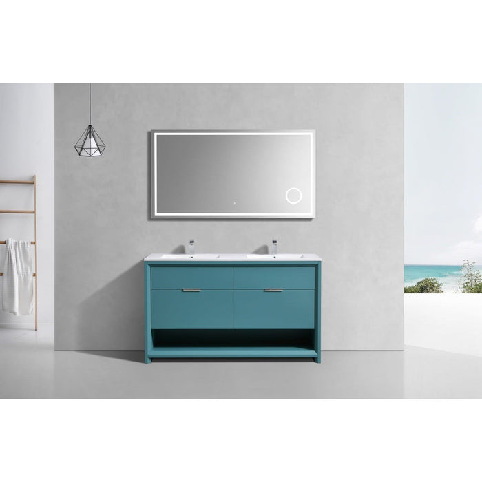 KubeBath Nudo 60" Double Sink Modern Bathroom Vanity