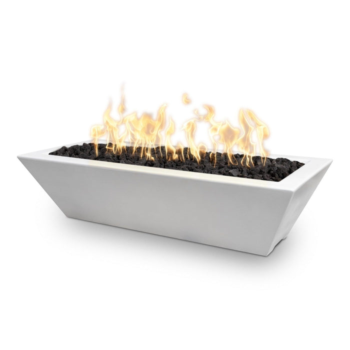 The Outdoor Plus 72" x 20" Linear Maya GFRC Fire Bowl Match Lit | Liquid Propane