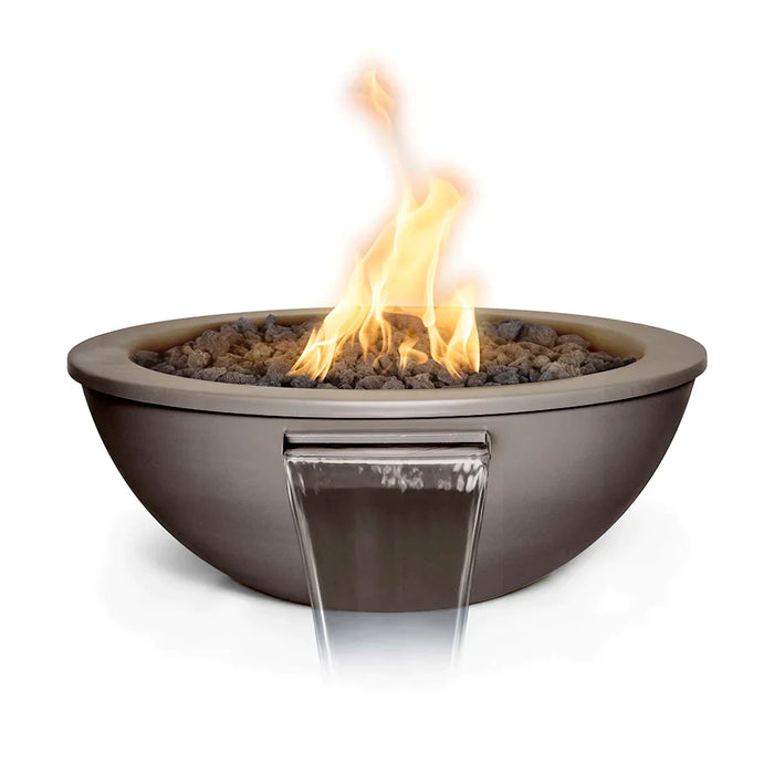 The Outdoor Plus 36" Sedona Metal Powder Coated Fire and Water Bowl | Match Lit