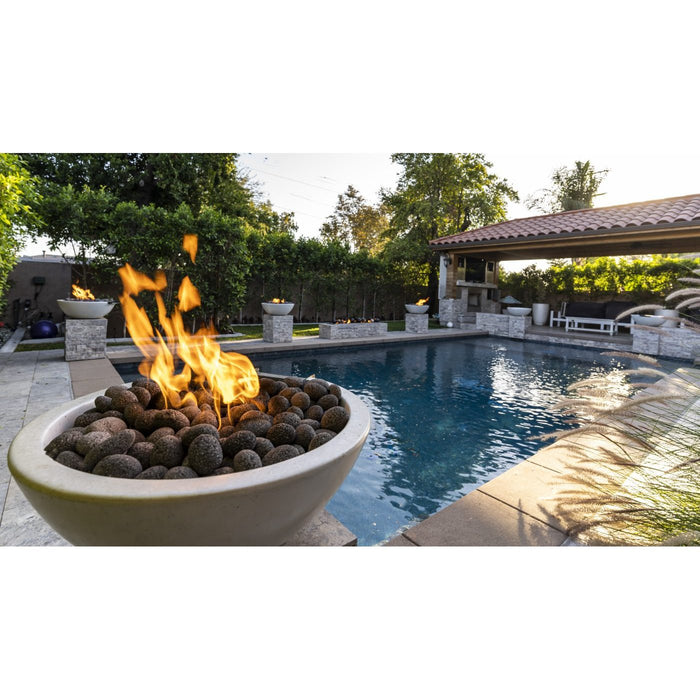 The Outdoor Plus Sedona Fire Pit Narrow Ledge | GFRC Concrete