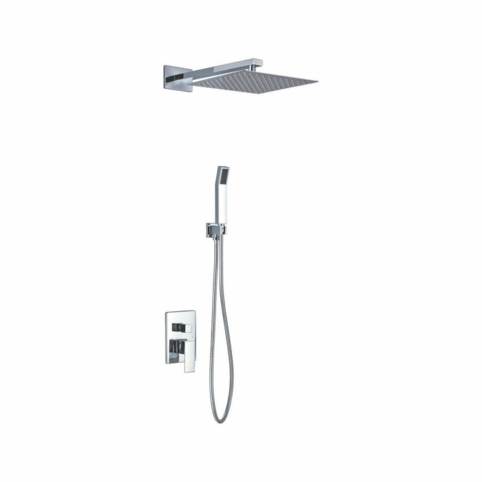 KubeBath Aqua Piazza Shower Set with Square Rain Shower and Handheld