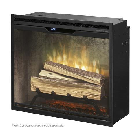 Dimplex Revillusion 24" Built-In Electric Firebox with Weathered Concrete Backer (RBF24DLXWC)