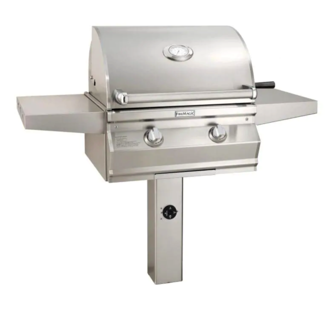 Fire Magic Choice Multi-User Accessible CMA430S 24-Inch Natural Gas Grill With Analog Thermometer On In-Ground Post - CMA430S-RT1N-G6 - Fire Magic Grills