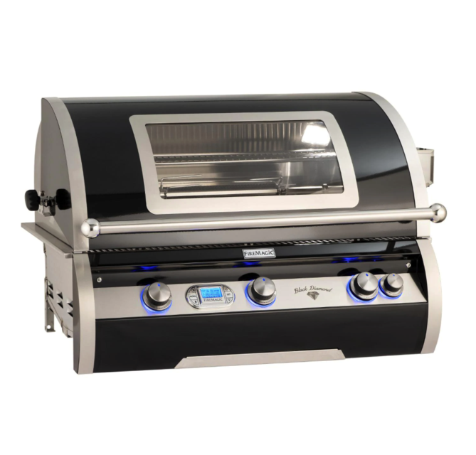 Fire Magic Echelon Black Diamond H790I 36-Inch Built-In Natural Gas Grill W/ One Infrared Burner, Magic View Window, Rotisserie, & Digital Thermometer - H790I-8L1N-W - Fire Magic Grills