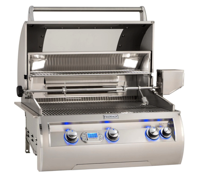 Fire Magic Echelon Diamond E660I 30-Inch Built-In Natural Gas Grill W/ One Infrared Burner, Magic View Window, Rotisserie, & Digital Thermometer - E660I-8L1N-W - Fire Magic Grills