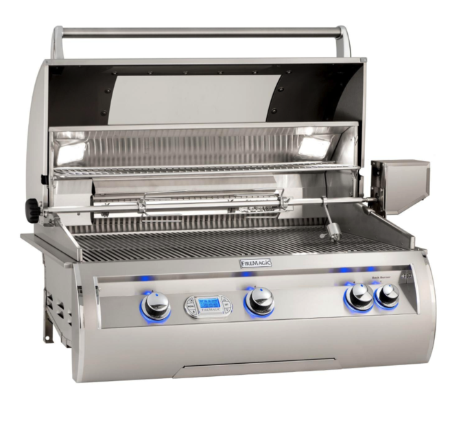 Fire Magic Echelon Diamond E790I 36-Inch Built-In Natural Gas Grill W/ One Infrared Burner, Magic View Window, Rotisserie, & Digital Thermometer - E790I-8L1N-W - Fire Magic Grills