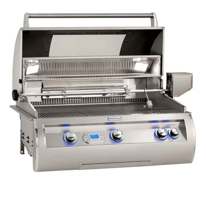 Fire Magic Echelon Diamond E790I 36-Inch Built-In Propane Gas Grill W/ One Infrared Burner, Magic View Window, Rotisserie, & Digital Thermometer - E790I-8L1P-W - Fire Magic Grills