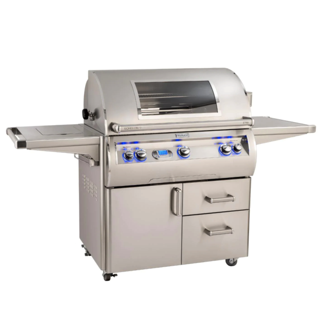 Fire Magic Echelon Diamond E790S 36-Inch Propane Gas Grill W/ Side Burner, Magic View Window, Rotisserie, & Digital Thermometer - E790S-8E1P-62-W - Fire Magic Grills