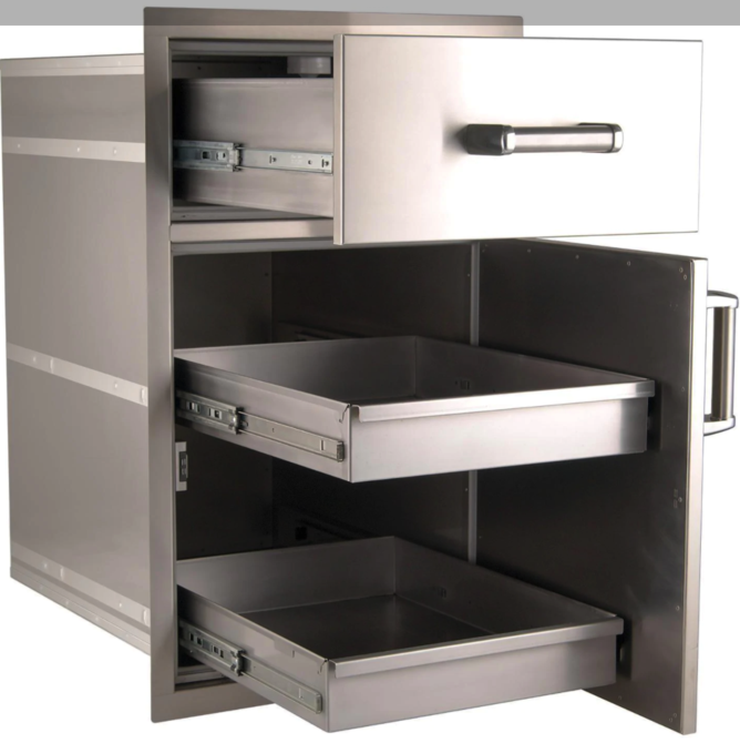 Fire Magic Premium Flush 20-Inch Pantry / Access Drawer Combo - 54020S - Fire Magic Grills