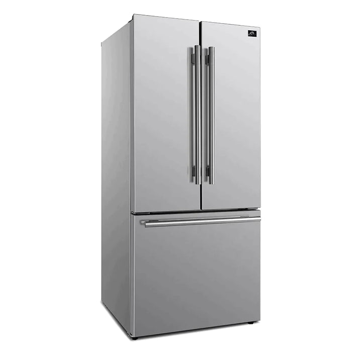 FORNO 30" Gallipoli 17.5 Cu Ft French Door Refrigerator with Ice Maker in Stainless Steel - FFFFD1974-31SB