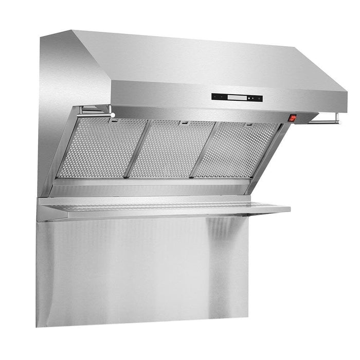 Forno Ansedonia 36" Wall Mount Range Hood with Red Light Warmer, Shelf/Backsplash, and 1200 CFM Motor FRHWM5029-36HB