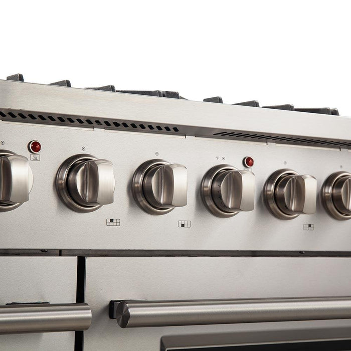 Forno 48" Galiano Gas Range with 8 Burners Griddle and Double Oven 