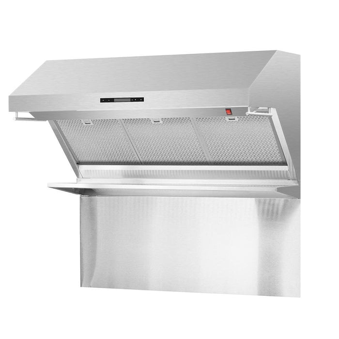 Forno Savona 48-Inch Wall Mount Range Hood with Red Light Warmer, Shelf/Backsplash, and 1200 CFM Motor FRHWM5029-48HB