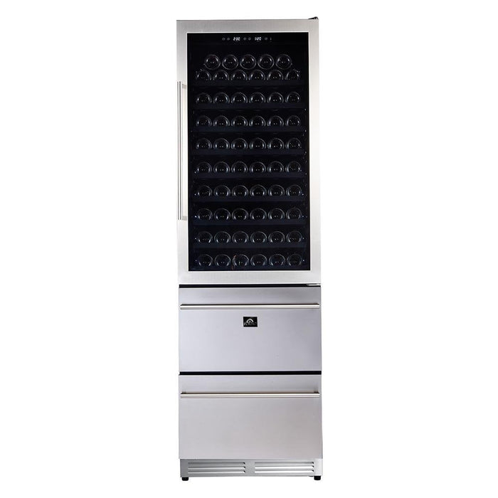 Forno Appliance Package - 36 Inch Gas Range, Wall Mount Range Hood, Refrigerator, Wine Cooler, Dishwasher, FWCDR-FFSGS6244-36