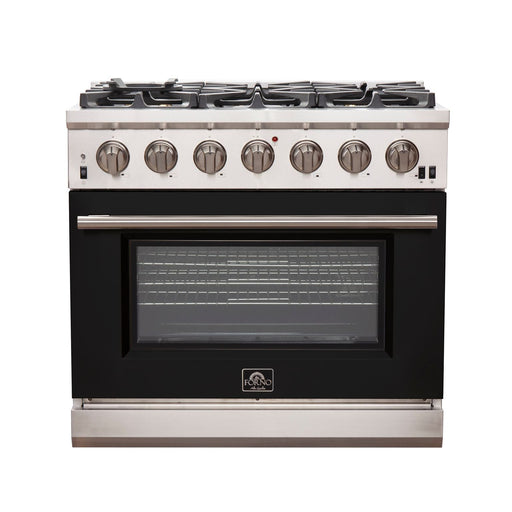 FORNO Capriasca - Titanium Professional 36" Freestanding Colored Door Gas Range FFSGS6260-36 - PrimeFair