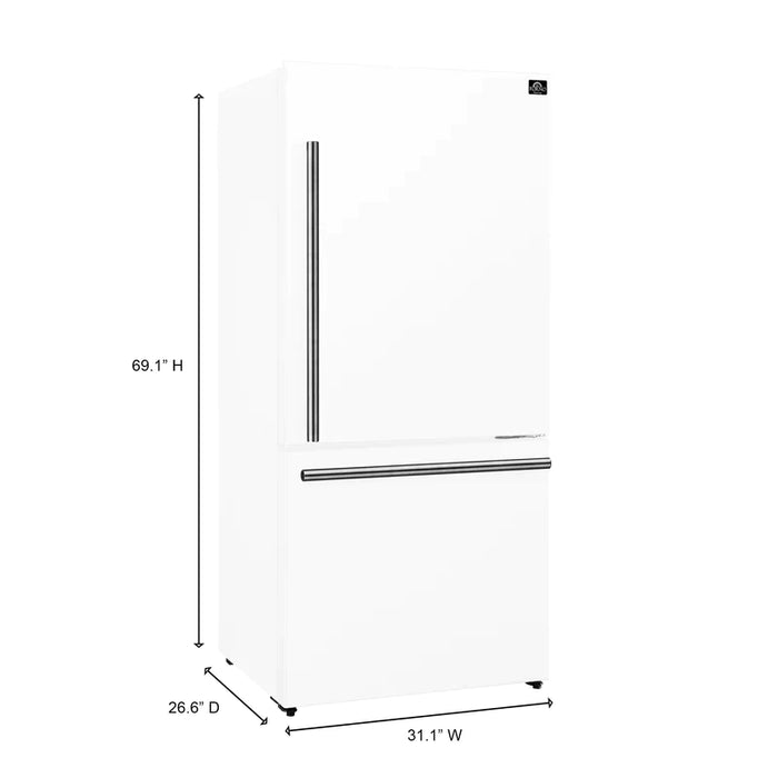 Forno Milano Espresso 31-Inch 17.2 cu. ft. Bottom Freezer Right Swing Door Refrigerator - FFFFD1785-31