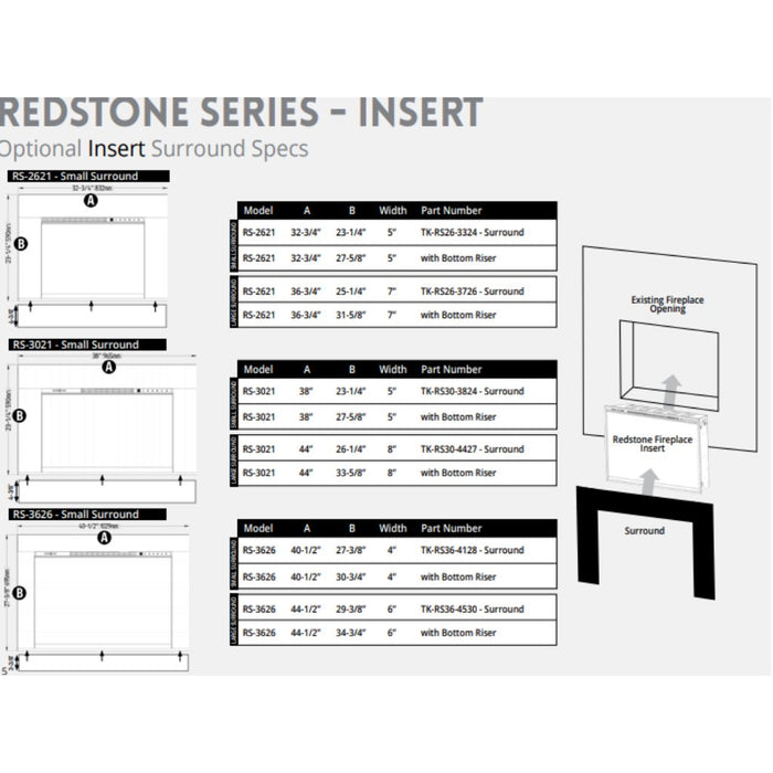 Modern Flames Trim Kits for 30-inch Redstone Electric Fireplace (RS-3021)